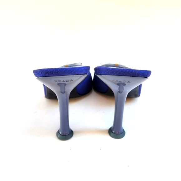 NIB Prada Vintage 90s Canvas Heel With Bow - Picture 4 of 7